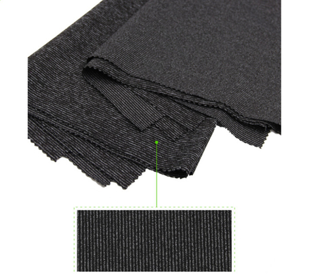 Spandex du polyester 13% de GSM 87% du tissu 280 de Knit teint par fil gris cationique de rayures
